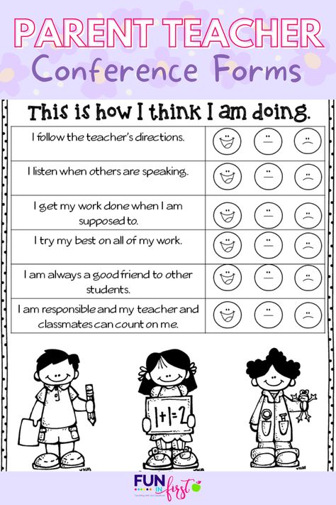 Using these FREE Parent-Teacher Conference forms that students fill out prior to conferences can be an excellent way to gain insight into their perspective on the school year and their educational experience. Student Conference Form, Parent Teacher Conference Forms, Student Conference, Conference Forms, Parent Teacher Conference, Parent Teacher Conferences, Teacher Conferences, Parent Teacher, 2nd Grade Classroom