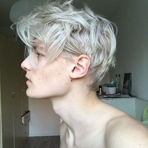 Boy Faceless, Men Anatomy, White Hair Men, Short White Hair, Hair Silver, Men Hair Color, Men Haircut Styles, Platinum Hair, Men Hair