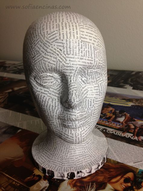 HOW TO: Dress Up Your Mannequin Heads | Sofia Encinas Manequin Lamps, Mannequin Head Art, Gcse Resources, Styrofoam Heads, Deco Podge, Unique Mannequin, Styrofoam Art, Styrofoam Head, Mannequin Art