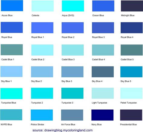 Types Of Blue Colour, Blue Colour Images, All Blue Colors, Different Blue Colors, Birth Colors, Types Of Blue, Blue Shades Colors, Shingle Colors, Shades Of Light Blue