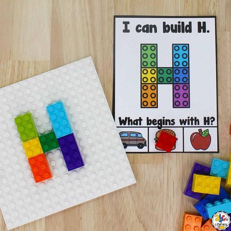 Cube Letters, Letter H Activities, Snap Cube, Letter Recognition Games, Alphabet Centers, Letter Recognition Activities, Kindergarten Letters, Abc Activities, Letter Identification