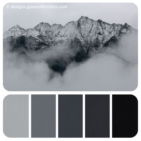 Gray Color Palette | General Finishes Design Center Milk Paint Colors, General Finishes Milk Paint, Nature Colors, Black Color Palette, Grey Palette, General Finishes, Grey Color Palette, Color Palette Design, Lamp Black