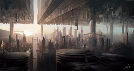 matte painting #art #sunset #city #urban #futuristic #sci-fi #4K #wallpaper #hdwallpaper #desktop Desktop Wallpaper 4k, Digital Painting Photoshop, Sci Fi Wallpaper, Digital Painting Portrait, Digital Painting Techniques, Building Illustration, Sunset City, Lit Wallpaper, Fantasy City