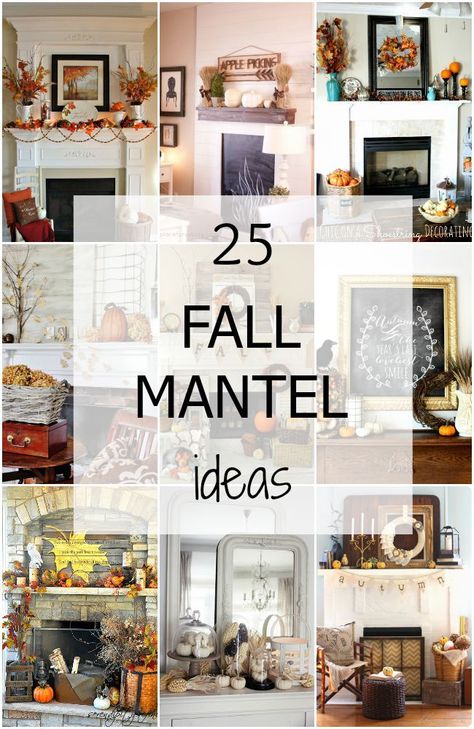 25 of the BEST Fall Mantel Ideas via A Blissful Nest Fall Mantle Decor Ideas, Fall House Decorations, Fall Mantel Decorating Ideas, Fall Mantels, Mantel Makeover, Mantel Decorating Ideas, Fall House, Fall Mantle Decor, Mantel Decorating