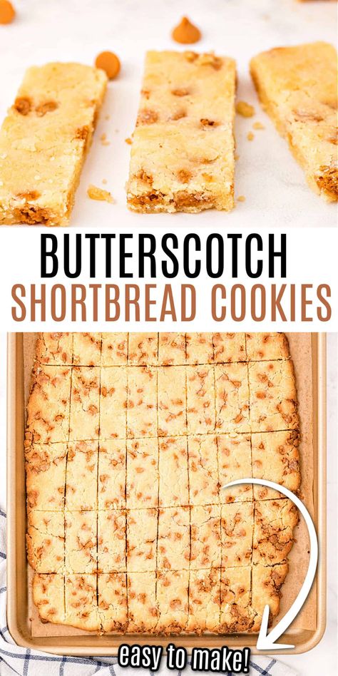 Cream Cheese Shortbread Bars, Butterscotch Shortbread Cookies 12 Tomatoes, Butterscotch Cheesecake Bars, Butterscotch Shortbread Cookies, Butterscotch Chip Recipes, Spring Bakes, Butterscotch Shortbread, Butterscotch Recipes, Easy Shortbread