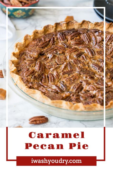 Carmel Pumpkin Pecan Pie, Caramel Pecan Pie Recipe, Carmel Pecan Pie, Winter Pies, Desert Pies, Cherry Pie Recipe Easy, Pecan Desserts Recipes, Caramel Pecan Pie, Classic Pecan Pie