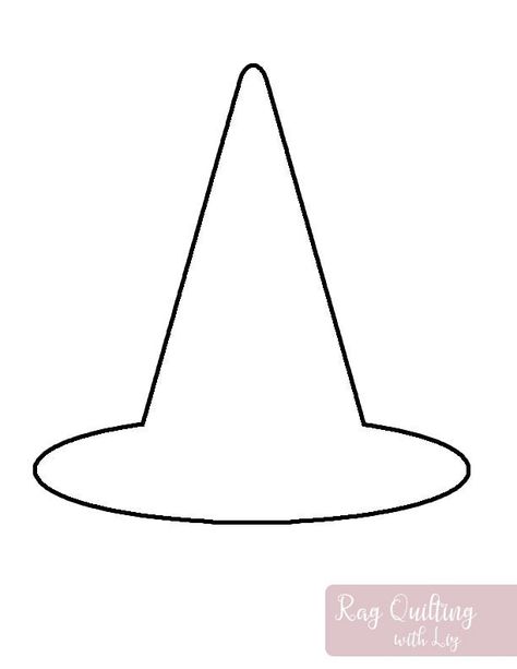 Witch Hat Pattern Printable, Paper Witch Hat Template, Mini Witch Hat Template, Pattern For Witches Hat, Autumn Stencils, Witch Hat Stencil, Halloween Classroom Door, Hat Template, Ink Therapy