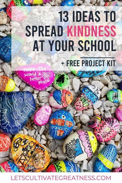 Spread positivity with these 13 awesome and doable kindness project ideas! This is perfect for your middle or high school student council looking for ideas for Random Acts of Kindness week or for service and spirit project ideas! #studentcouncil #leadership Social Action Projects Ideas, School Service Projects, High School Student Council, Student Council Activities, Kindness Club, Tikkun Olam, Service Learning Projects, Community Service Ideas, Leadership Classes