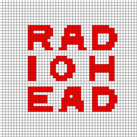 Radiohead Crochet, Radiohead Perler Beads, Album Crochet Grid, Mcr Crochet, Alpha Patterns Phoebe Bridgers, Album Cover Crochet Grid, Tv Girl Crochet Grid, Radiohead Alpha Pattern, Radiohead Cross Stitch