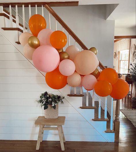 Pink Orange Yellow Bachelorette, Spritz Party Decor, Aperol Bachelorette Party, Pink Orange Balloon Garland, Aperol Spritz Themed Bachelorette, Orange And Pink Balloon Garland, Aperol Spritz Party Decorations, Aperol Spritz Bachelorette Party Theme, Aperol Spritz Bridal Shower Theme Decor