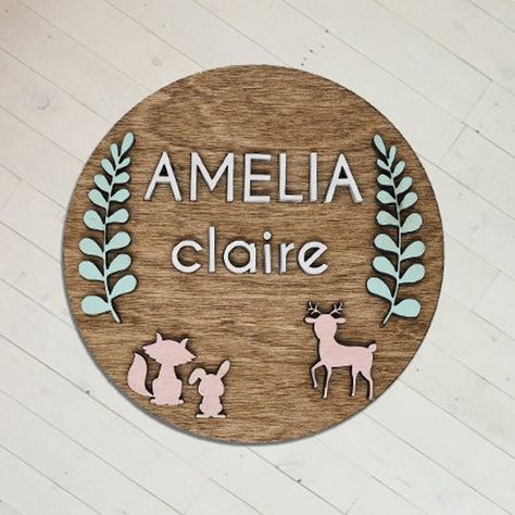 Forest Nursery Decor, Woodland Animal Nursery, Woodland Nursery Theme, Forest Nursery, Baby Nursery Ideas, Nursery Name, Nursery Signs, Craft Shows