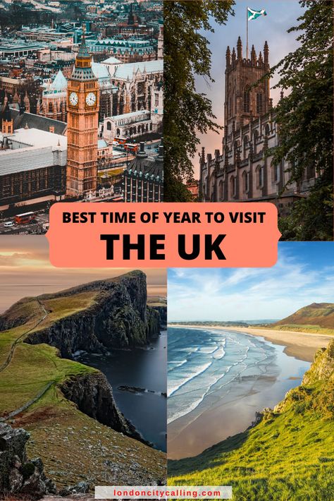 When is the best time of year to visit the UK? A detailed breakdown of the best time to visit England, Scotland, Wales and Northern Ireland #Travel #UK #England England Ireland Scotland Wales, Moving To Uk, Uk Tourist Attractions, Uk Castles, Ireland Culture, Visit England, Ireland Hotels, Ireland Weather, Uk Food