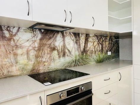 This printed glass splashback truly captures the beauty of the Australian bush. The natural tones of this design works perfectly with our clients kitchen. Printed Glass Splashbacks, Glass Splashbacks, Australian Bush, Kitchen Splashback, Glass Splashback, Natural Tones, Gold Coast, Dream Kitchen, Glass Design