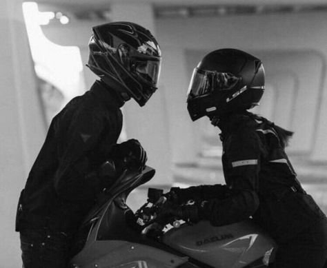 Biker Aesthetic, Two People, Black And White, White, Black