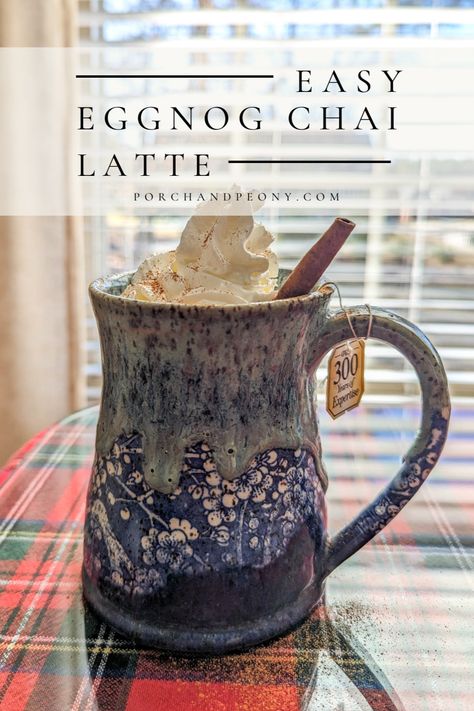 Cozy up this winter season with this creamy and delicious Eggnog Chai Latte recipe | Eggnog Recipe | Eggnog Chai Latte | Eggnog Chai Tea Latte | Chai Latte | Eggnog Chai | Chai Tea Latte | Tea | Chai Tea | Chai Recipes | Eggnog Recipes | Latte Recipes Chai Recipes, Eggnog Recipes, Chai Latte Recipe, Hot Chai, Holiday Eggnog, Homemade Food Gifts, Chai Recipe, Mulled Cider, Chai Tea Latte