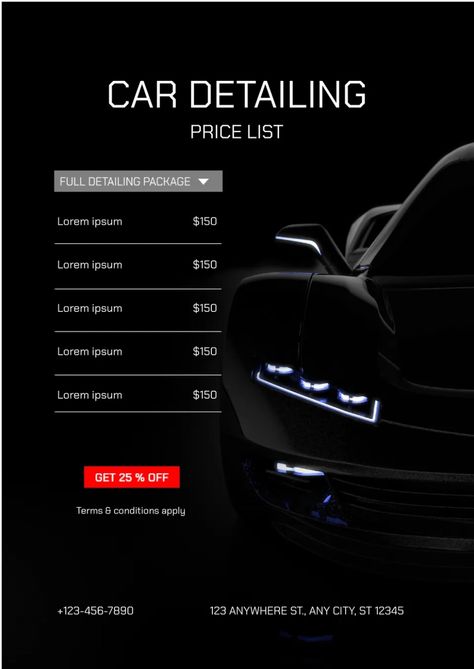 Printable Free Car Detailing Price List Template For Google Docs Pdf Example Car Detailing Price List Template, Auto Detailing Price List, Car Detailing Price List, Detailing Price List, Order Template, Car Dealerships, Price List Template, Auto Detailing, Free Cars