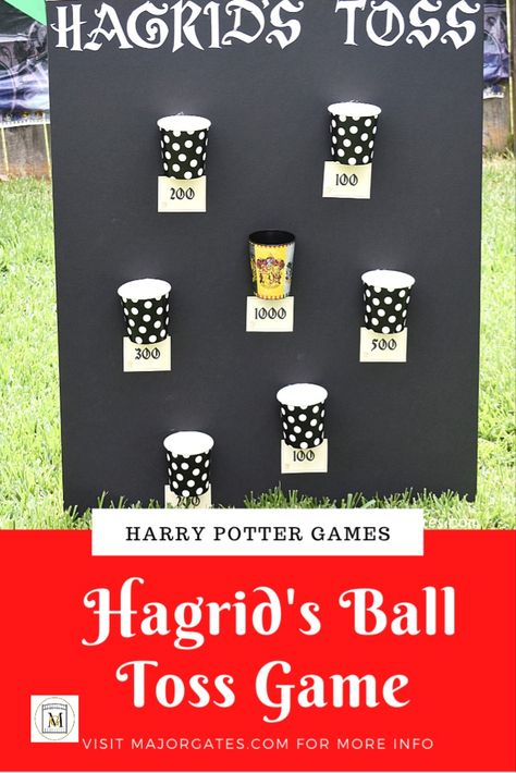 Make your own games for the perfect Harry Potter party. I will show you how to create Hagrid's Ball Toss Game. This game can be made for any theme party or event. #HarryPotter #HarryPotterParty #HarryPotterGames Harry Potter Carnival Games, Harry Potter Theme Games, Harry Potter Theme Party Games, Harry Potter Games Party, Harry Potter Birthday Party Ideas Games, Harry Potter Games For Kids, Harry Potter Birthday Party Ideas Kids, Harry Potter Birthday Games, Harry Potter Birthday Party Games