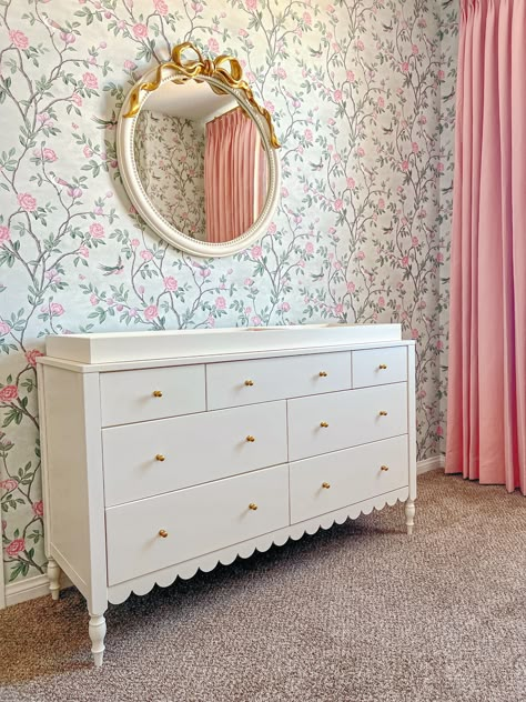 Grandmellinial Nursery, Preppy Nursery Girl, Pottery Barn Girls Room, Love Shack Fancy Inspired Nursery, Loveshack Fancy Nursery, Loveshackfancy Nursery, Pottery Barn Nursery Girl, Grand Millennial Nursery, Love Shack Fancy Pottery Barn