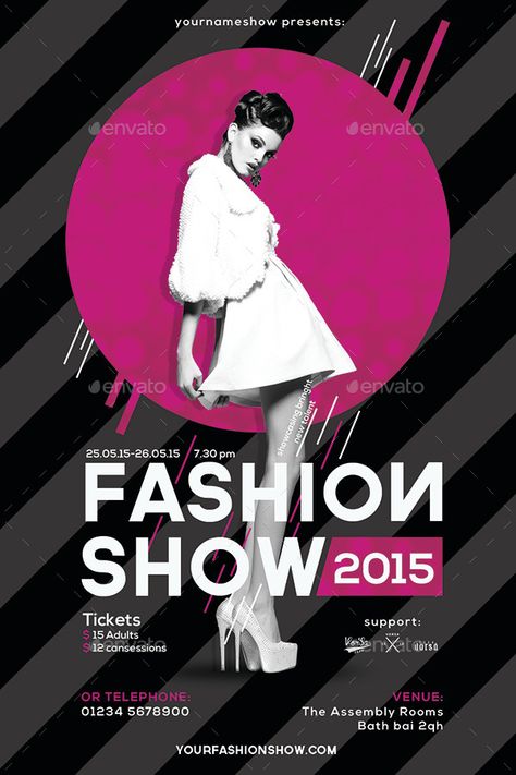 Fashion Show Flyer Design, Fashion Show Poster Design, Poster Design Event, Fashion Show Flyer, Business Attire For Women, Fashion Invitation, Women Template, Fashion Show Design, Show Flyer