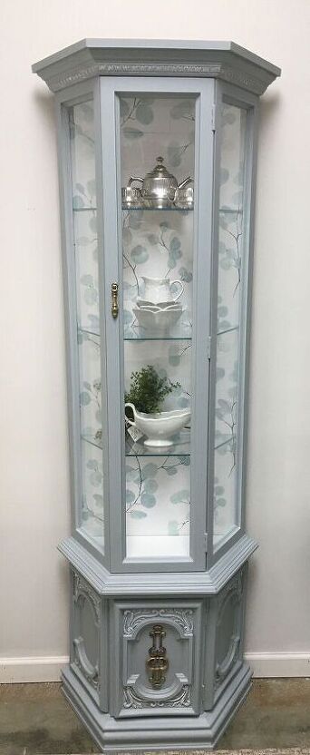 Curio Cabinet Gets a Much Needed Makeover | Hometalk Curio Cabinets Makeover, Update Curio Cabinet Ideas, Chalk Paint Curio Cabinet, Upcycled Curio Cabinet Ideas, Redo Curio Cabinet Ideas, Vintage Curio Cabinet Makeover, Glass Curio Cabinet Makeover, Curio Cabinet Makeover Before After, Repurposed Curio Cabinet Ideas