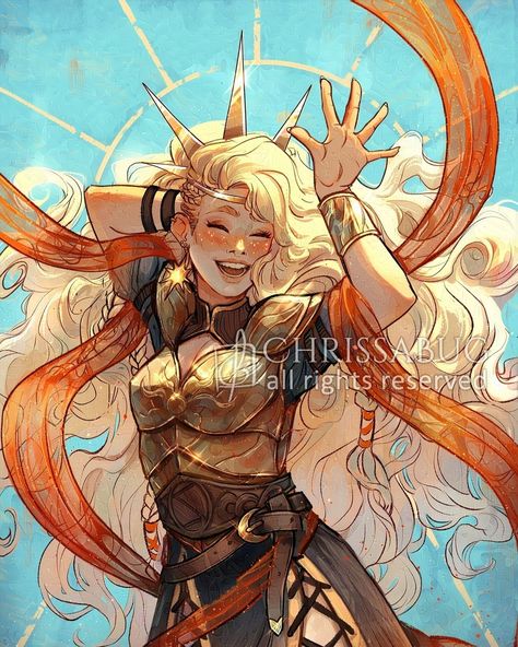 Summoning that positive, warm energy.☀️ It snowed here yesterday and has been graaaaaaay!! Putting out sunshine vibes to bring on spring to Scandinavia. No more false springs pls!! 😂 . . . . #spring #summer #positivevibes #sungod #aungoddess #norsemythology #norsepagan #sol #digitalart Goddess Of The Sun, Greek Mythology Art, Mythology Art, Goddess Art, God Art, Fantasy Illustration, Dnd Characters, Character Portraits, Fantasy Character Design