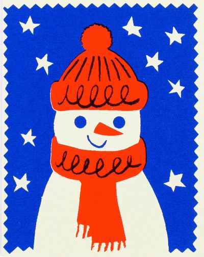 Illustration In Graphic Design, New Year Card Illustration, Christmas Illustration Card, Riso Christmas Card, Snowman Illustration Cute, Christmas Card Snowman, Christmas Card Print, Christmas Illustration Simple, Simple Christmas Illustration