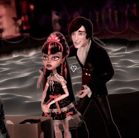 Valentine X Draculaura, Draculaura And Kieran, Kieran Valentine And Draculaura, Draculaura And Valentine Matching Icons, Draculaura And Valentine, Why Do Ghouls Fall In Love Draculaura, Draculaura Valentines Day, Monster High Couples, Draculaura X Claude