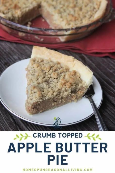 Apple Butter Pie - Homespun Seasonal Living Apple Butter Desserts, Apple Butter Pie, Easy Apple Butter, Super Easy Dessert, Recipe Using Apples, Butter Pie Recipe, Dessert Inspiration, Apple Butter Recipe, Fruit Pies