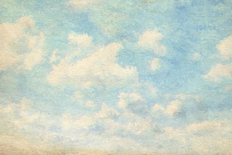 Vintage Sky Painting, Vintage Sky Wallpaper, Watercolor Clouds Background, Vintage Clouds Illustration, Retro Sky Background, Vintage Paper Landscape, Cloud Painting Wallpaper, Vintage Cloud Illustration, Sky Painting Wallpaper