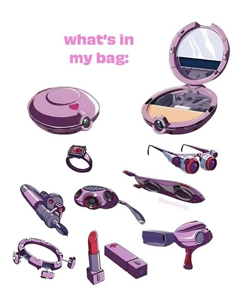 Girl core: what's in my bag totally spies widgets Tbh Instagram, Spy Outfit, Laughing Out Loud, Disney Characters Videos, Send Help, Totally Spies, In My Bag, 90s Cartoon, What In My Bag