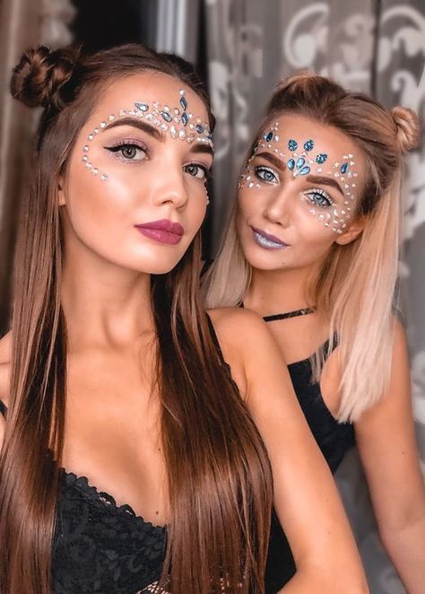 Coachella Hair, Coachella Makeup, Holiday Party Hair, Festival Makeup Glitter, Rave Hair, Carnival Makeup, Festival Outfits Rave, Rave Makeup, Face Jewels