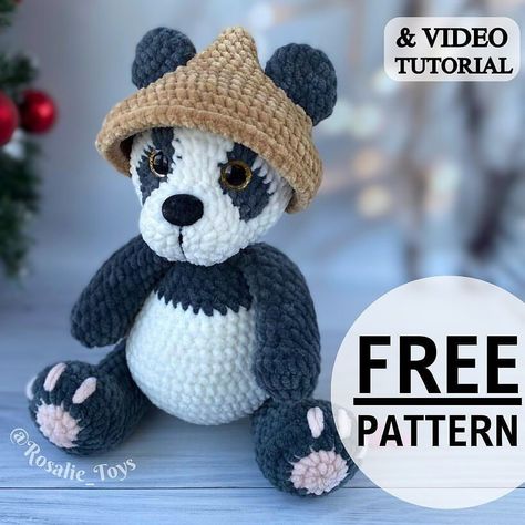 Amigurumi crochet pattern | Pattern and design by @crochet_by_kt🌷 When publishing your works, please indicate the designer of the pattern | Instagram Crochet Panda Pattern, Amigurumi Panda, Crochet Whale, Panda Pattern, Easter Egg Pattern, Crochet Panda, Free Pdf Pattern, Crochet Patterns For Beginners, Free Crochet Patterns