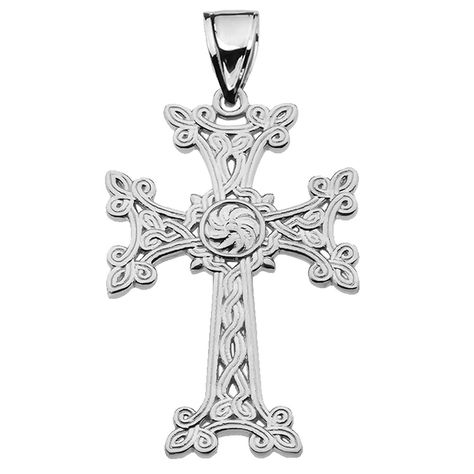 Sterling Silver Eternity 'Khachkar' Armenian Cross Pendant Necklace (Large) * Details can be found by clicking on the image. (This is an affiliate link) #lovelyjewelry Armenian Cross, Middle Eastern Jewelry, Platinum Bracelet, White Gold Pendant Necklace, Large Pendant Necklace, Being Prepared, White Gold Pendant, Flower Pendant Necklace, Charm Rings