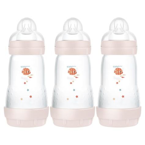 MAM Easy Start Self Sterilising Anti-Colic Bottle Pack of 3 (3 x 260 ml), MAM Baby Bottles with Medium Flow Teats Size 2, Newborn Essentials, Seashell (Designs May Vary) Mam Bottles, Anti Colic Bottles, Colicky Baby, Colic Baby, Bottle Sterilizer, Remain Calm, Bottle Cleaner, Newborn Essentials, Bottle Sizes