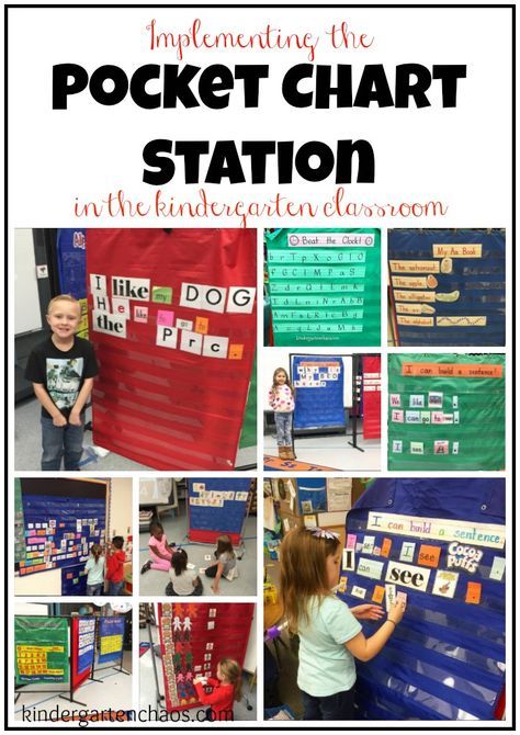 Kindergarten Stations, Pocket Chart Center, Classroom Kindergarten, Pocket Chart Activities, Literacy Centers Kindergarten, Kindergarten Language Arts, Classroom Centers, Kindergarten Centers, Kindergarten Fun