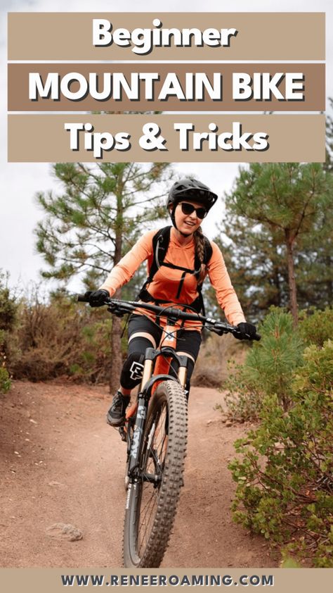 Have you been wanting to learn to mountain bike, but not sure where to start? Maybe you feel intimidated by all the gear, or not sure what your friends are talking about when they're talking about singletrack and berms... Well, this is the guide for you! I am learning to mountain bike, too, so I'm sharing the tips and tricks that helped me feel more comfortable. Plus, a handy glossary of MTB lingo, and a packing guide too! Bike Riding Tips, Biking Tips, Cross Country Bike, Mt Bike, Cycling For Beginners, Mountain Biking Women, Mountain Biking Gear, Family Advice, Bike Training