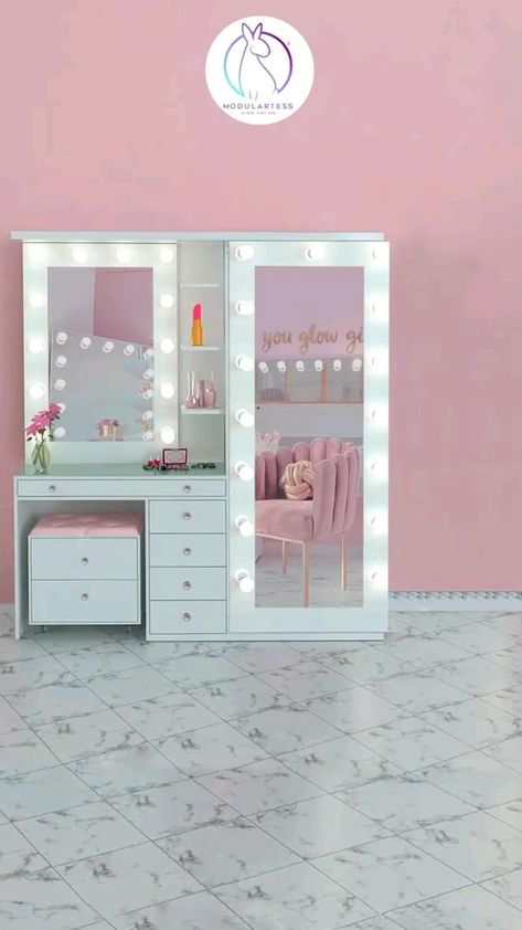 Vanity Closet Ideas, Modern Dressing Table Designs, Box Bed Design, Dressing Room Decor, White Room Decor, Kabinet Dapur, Bedroom Interior Design Luxury, Dressing Table Design, Wardrobe Interior Design