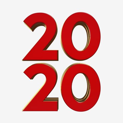 3d Gold Red 2020 20 Number Design Fonts, 20 Number Design, Number Design Fonts, Chinese New Year Poster, Gold Png, Social Media Icons Free, Gold Clipart, Happy New Year Vector, 3d Font