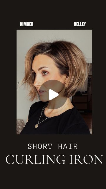 Kimber Kelley | makeup & hair educator on Instagram: "If you struggle to find a curling iron that isn’t too small or too big that will curl your hair just enough to get texture, then hi welcome to my page where I try out all the things for short hair to see what’s going to work best!   #shorthairstyle #shortcurlyhair #momhairstyle #bobhaircut #modernbob #texturedhair" How To Use A Curling Iron On Short Hair, Curling Short Bob Hair, Hair Curling Tips For Short Hair, What Size Curling Iron For Short Hair, How Do You Curl Short Hair, Small Barrel Curling Iron Hairstyles, Best Curling Iron For Short Hair, Curling Brush For Short Hair, Curling Short Bob