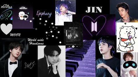 JIN LOVE Cute Jin Wallpaper, Jin Wallpaper Laptop, Moon Wallpaper For Laptop, Laptop Dark Aesthetic, Jin Moon Wallpaper, Aesthetic Wallpaper Bts, Cute Jin, Bts Laptop Wallpaper, Jin Aesthetic