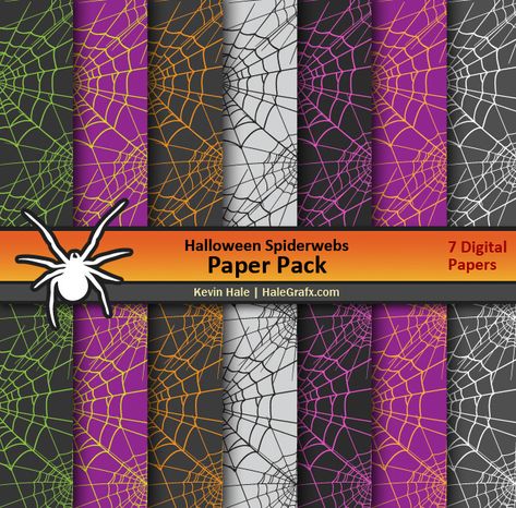 FREE Halloween Spiderwebs Digital Paper Pack Free Digital Scrapbooking Paper, Spider Web Decoration, Christmas Digital Paper, Digital Paper Free, Halloween Paper Crafts, Halloween Scrapbook, Free Digital Scrapbooking, Paper Patterns, Halloween Spider Web