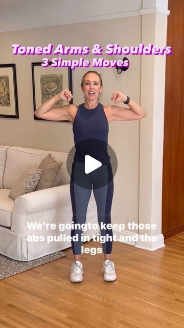 Michelle L’Heureux Wilson on Instagram: "Perfect for beginners-no weights-3 simple moves-get toned arms and shoulders. Count of 30 for each move. Make sure and stretch your arms when done. #armsandshoulders #upperbodyworkoutsforwomen #tonedarms #beginnerworkout #womensfitness #womensfitnessmotivation  #fitover40mom #fitover50women #fitover60women #athomeworkouts #youcandoit #believeinyourself" Exercises For Upper Arms, Best Way To Tone Arms Fast, Upper Arm Exercises For Women Over 50, Hands Workout For Women, How To Tone Arms Quickly, Arms Exercises Women, No Weight Arm Workout, Simple Arm Workouts, Easy Arm Workout Women