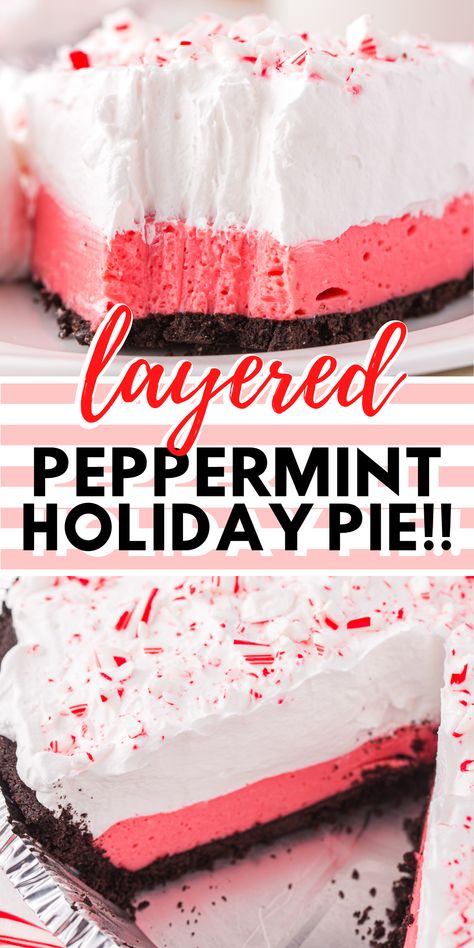 Layered Peppermint Pie Recipe Layered Peppermint Pie, Peppermint Desserts Christmas, Peppermint Pie Recipe, Peppermint Desserts, Peppermint Pie, Peppermint Dessert, Holiday Pie, Peppermint Recipes, Cranberry Salsa