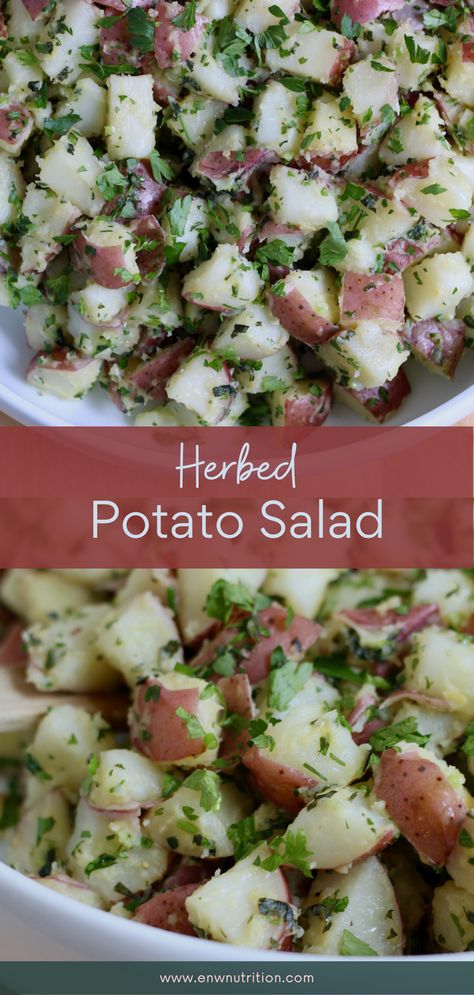 Potato Salad Dairy Free, Lactose Free Side Dishes, Egg Free Potato Salad, Dairy Free Side Dishes, Dairy Free Potato Salad, Healthy Potato Salad, Healthy Potato Salad Recipe, Potato Salad No Mayo, Herbed Potato Salad