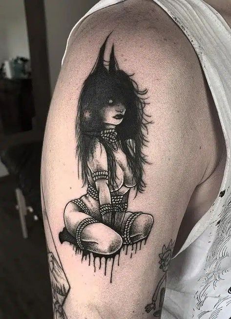 Succubus Tattoos, Succubus Tattoo, Cool Back Tattoos, Grunge Tattoo, Goth Tattoo, Devil Tattoo, Demon Tattoo, Art Noir, Weird Tattoos