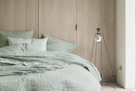 Bedroom decor ideas: how to style sage-green bedding Green Bedding, Bed Styling, Sage Green, Bedroom Decor, Bedroom, Bed, Green, Color