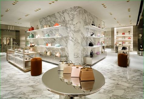 » Fendi store Fendi Aesthetic, Retail Store Interior Design, Fendi Store, White Ceramic Tiles, Opening A Boutique, Retail Design Blog, Store Opening, Metal Panels, Store Interior