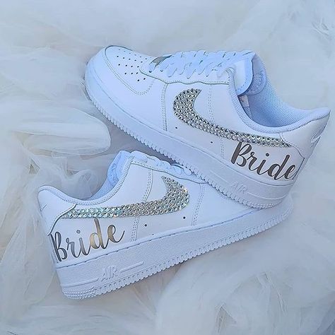 Bride Sneakers, White Air Force Ones, White Quince, Renn Faire, Pink Quince, Wedding Sneakers, Wedding Shoes Bride, Hand Painted Shoes, Dream Wedding Ideas Dresses