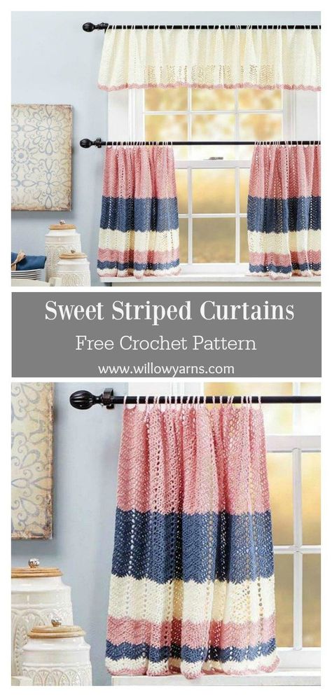 Window Curtain Free Crochet Pattern Curtain Crochet Pattern Free, Knitted Curtains Free Pattern, Crocheted Curtains Pattern Free, Crochet Curtain Free Pattern, Free Crochet Curtain Pattern, Crochet Valance Pattern Free, Crochet Curtains Free Pattern, Crochet Curtains Pattern, Diy Crochet Curtains