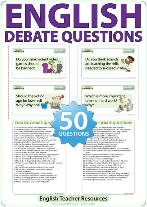 Debate Questions, English Debate, Morning Writing, Meaningful Questions, English Conversation For Kids, Questions In English, Speaking Activities English, Debate Topics, English Teacher Resources